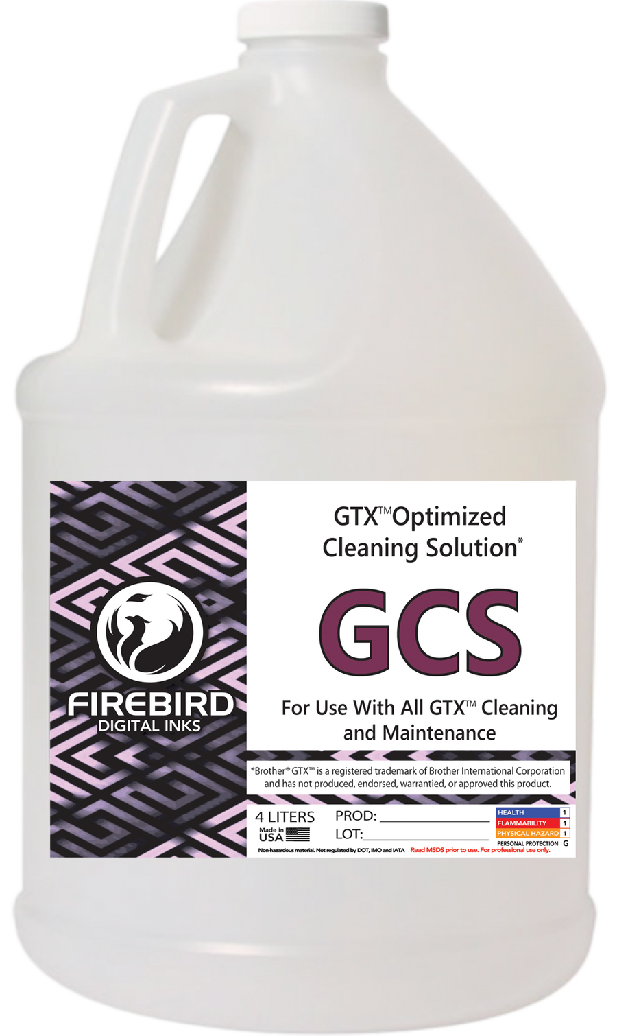 FIREBIRD GCS GTX Optimized Cleaning Solution in a handled jug