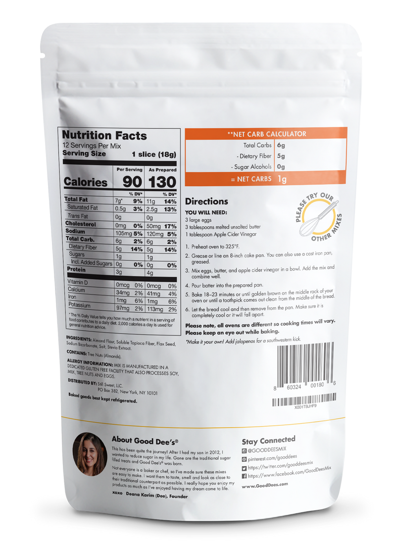 Corn (free) Keto Bread Mix - Gluten Free and No Added Sugar