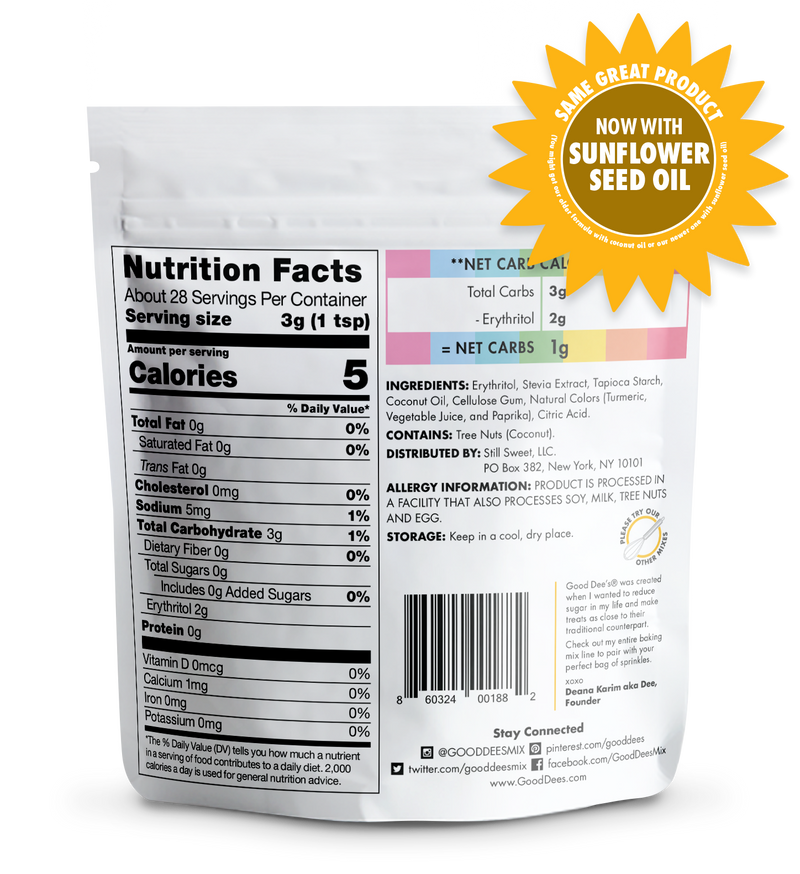 Back in stock! Keto Rainbow Sprinkles - Gluten Free and No Added Sugar by Good Dee's