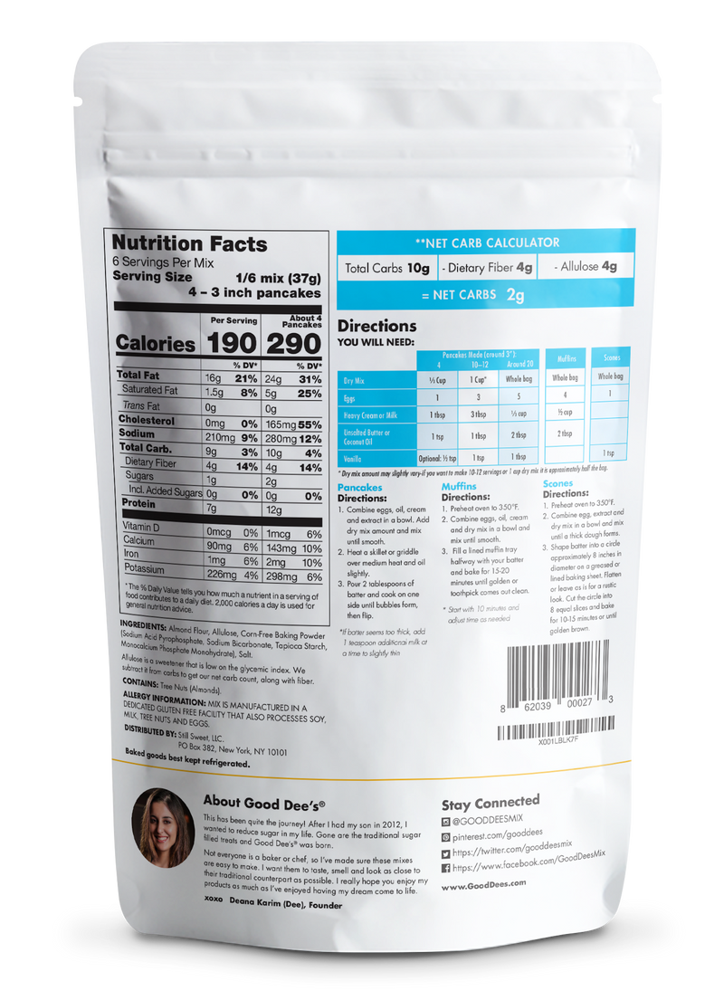 Pancake Plus Keto Mix - Gluten Free and No Added Sugar