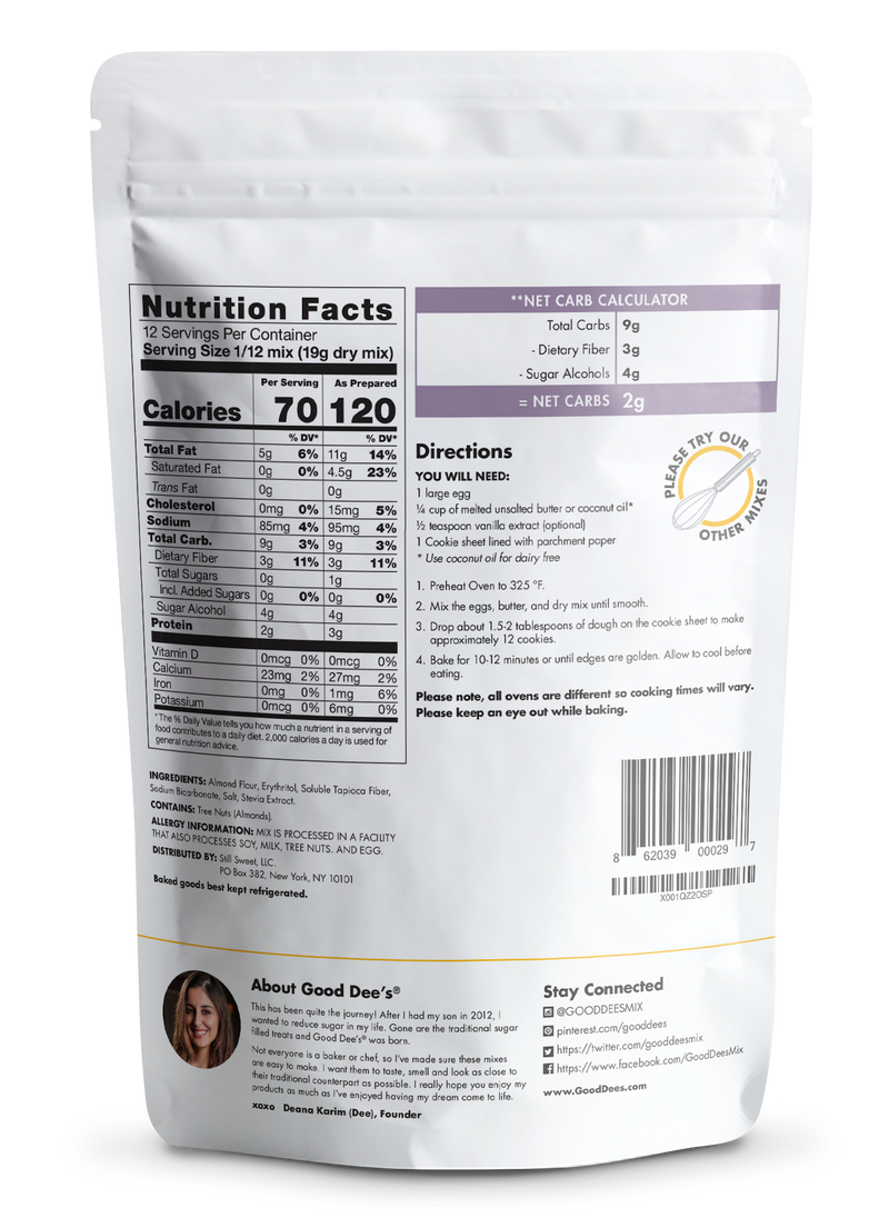 Sugar Free Keto Cookie Mix - Gluten Free and No Added Sugar