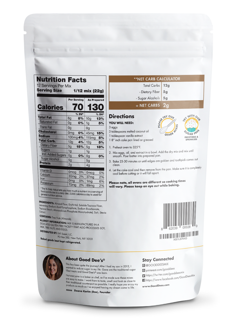 Yellow Snack Keto Cake Mix - Gluten Free and No Added Sugar