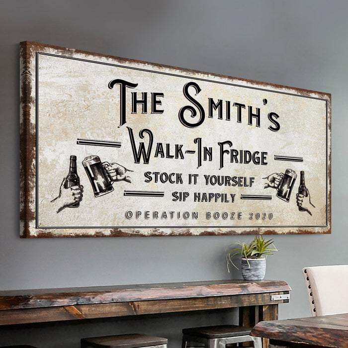 Walk In Fridge Stock It Yourself Bar Sign