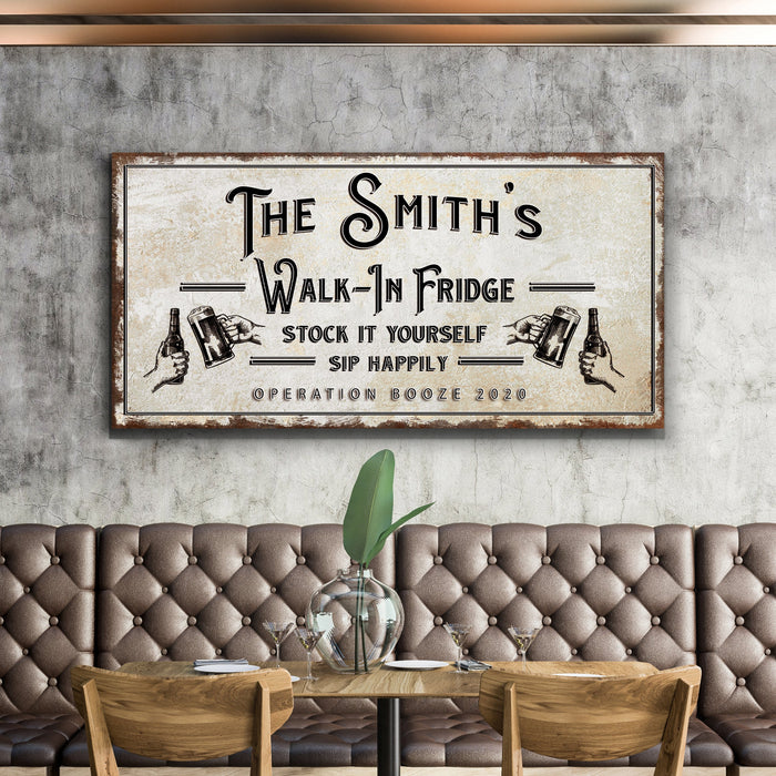 Walk In Fridge Stock It Yourself Bar Sign