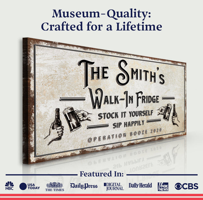 Walk In Fridge Stock It Yourself Bar Sign