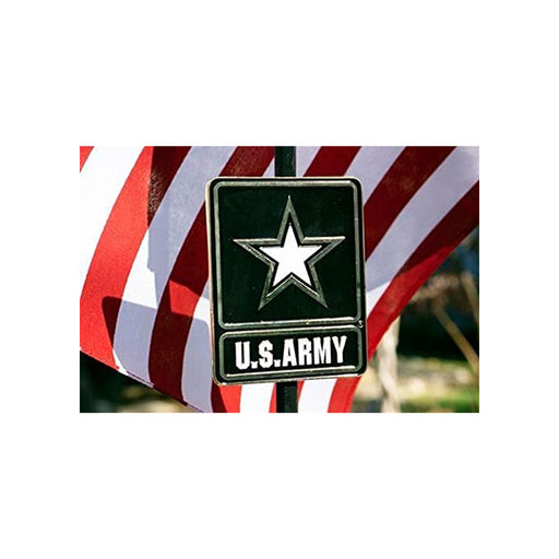 Go Army Veteran Grave Marker With 30 Inch Tall American Cemetery Flag, Officially Licensed Military Seal., Go Army Veteran Grave Marker With 30 Inch Tall American Cemetery Flag, The Military Gift Store, Grave Marker