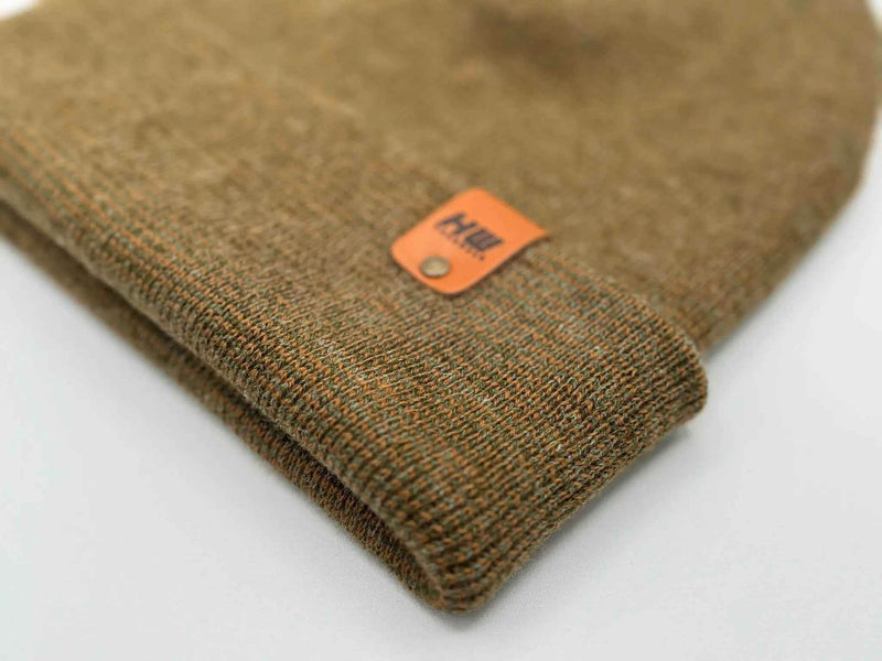HAAKWEAR Classic  Fusion Cuffed Beanie - Brown / Green, Made in USA