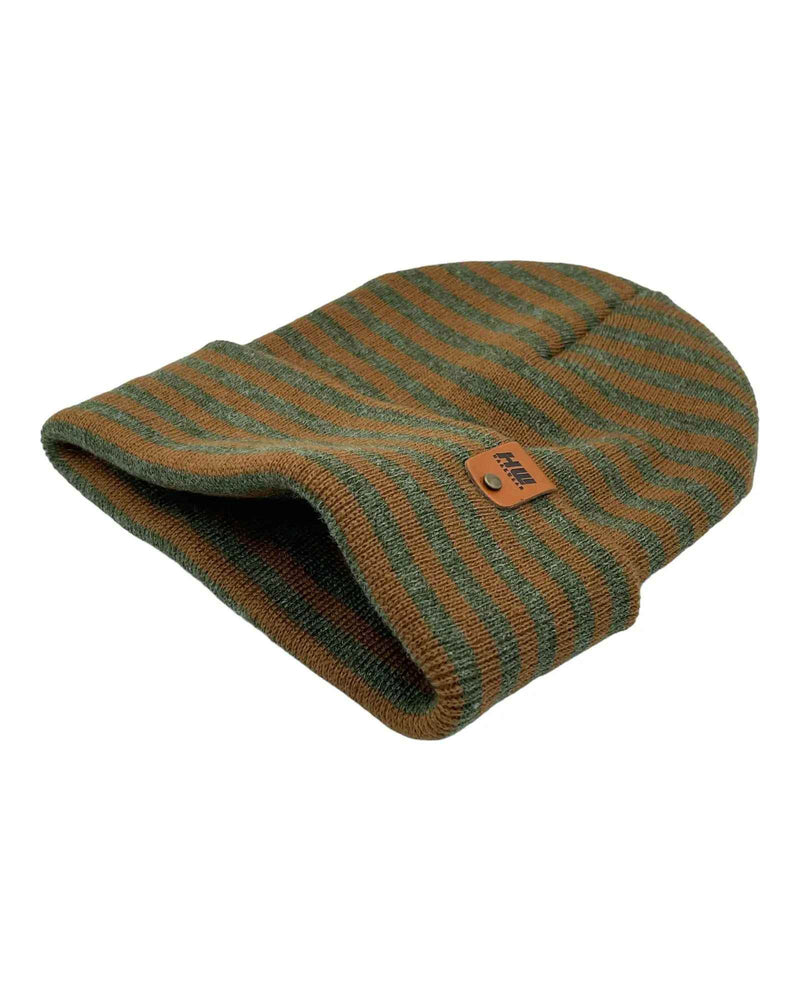 HAAKWEAR Classic RORO Cuffed Beanie / Hat - Brown / Green, Made in USA