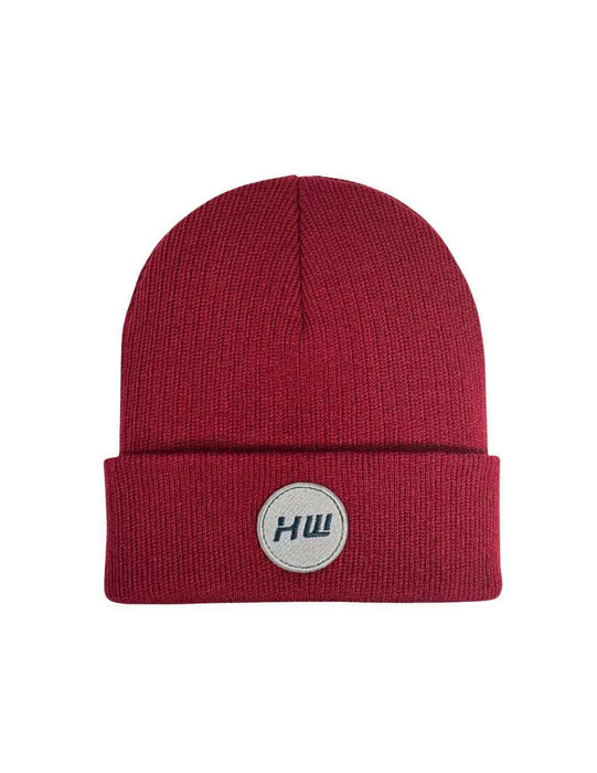 Cuffed Wide Ribbed, Classic Beanie, Burnt Maroon