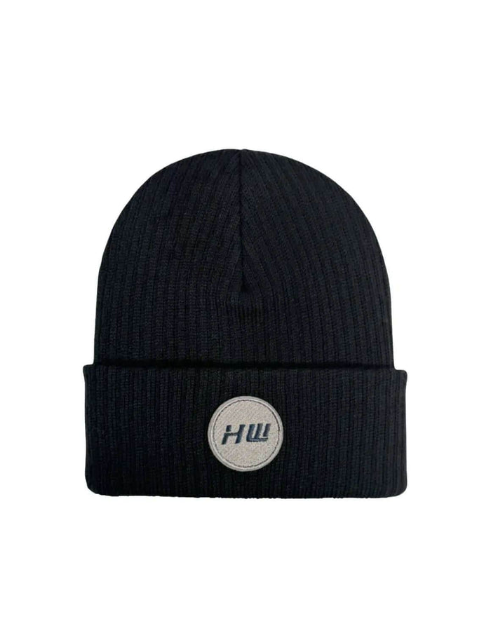 Cuffed Wide Ribbed, Classic Beanie, Black