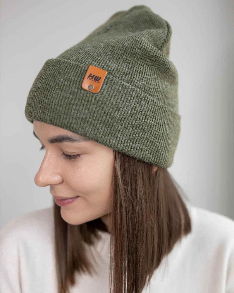 HAAKWEAR Knit Cuffed Classic Beanie / Hat - Forest Green, Made in USA