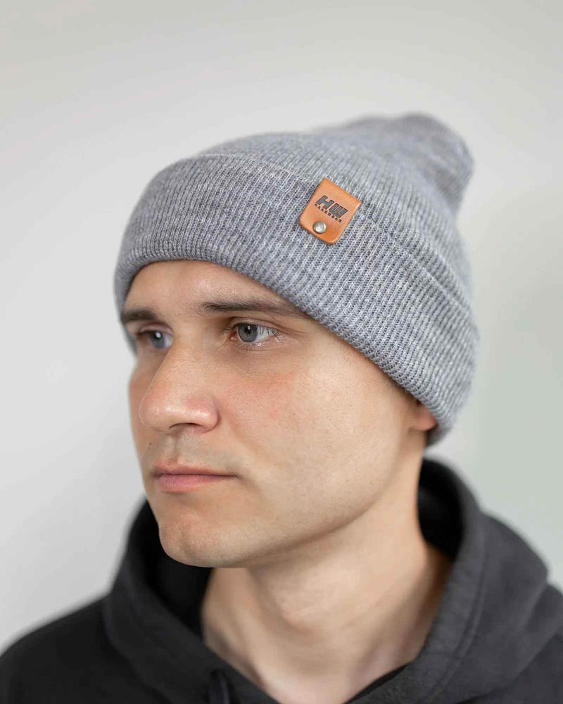 HAAKWEAR Knit Beanie - Classic Cuffed Hat in Koala Gray, Made in USA