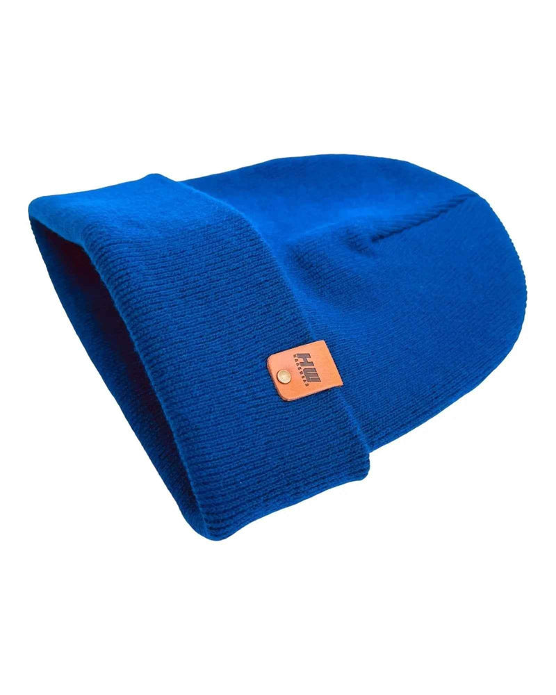 HAAKWEAR Knit Cuffed Classic Beanie / Hat - Sapphire Blue, Made in USA