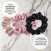 Market Fresh Beauty 100% Mulberry Silk Hair Scrunchies, 3 Pack - Large Silk Scrunchies for All Hair Types, Prevents Hair Breakage & Crease-Free Styling - Luxurious Soft Pink, Beige, and Black