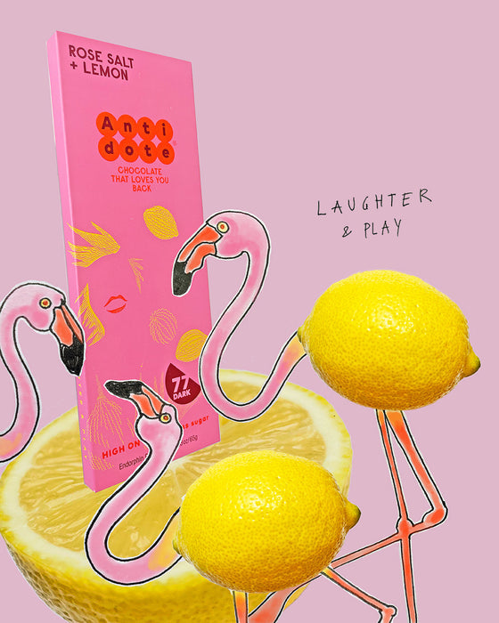 Antidote Chocolate HEBE: ROSE SALT + LEMON - 12 Bars by Farm2Me