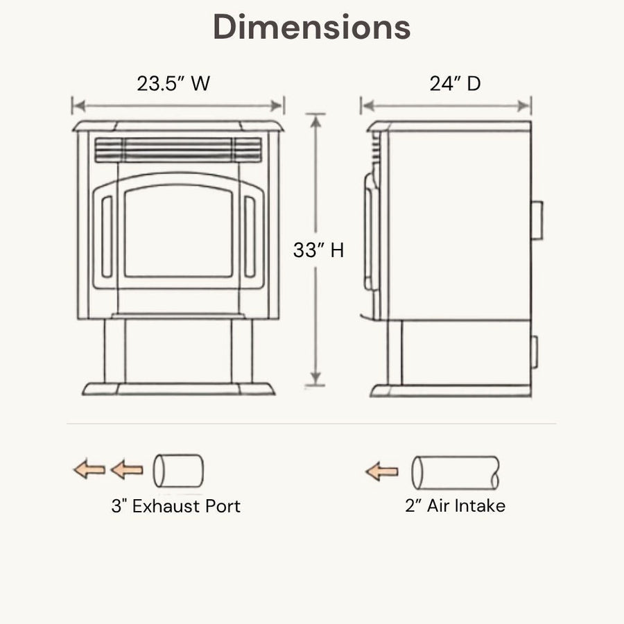 HP21 2,400 sq. ft. Pellet Stove with 40-lb Hopper in Black