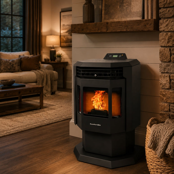 HP21 2,400 sq. ft. Pellet Stove with 40-lb Hopper in Black