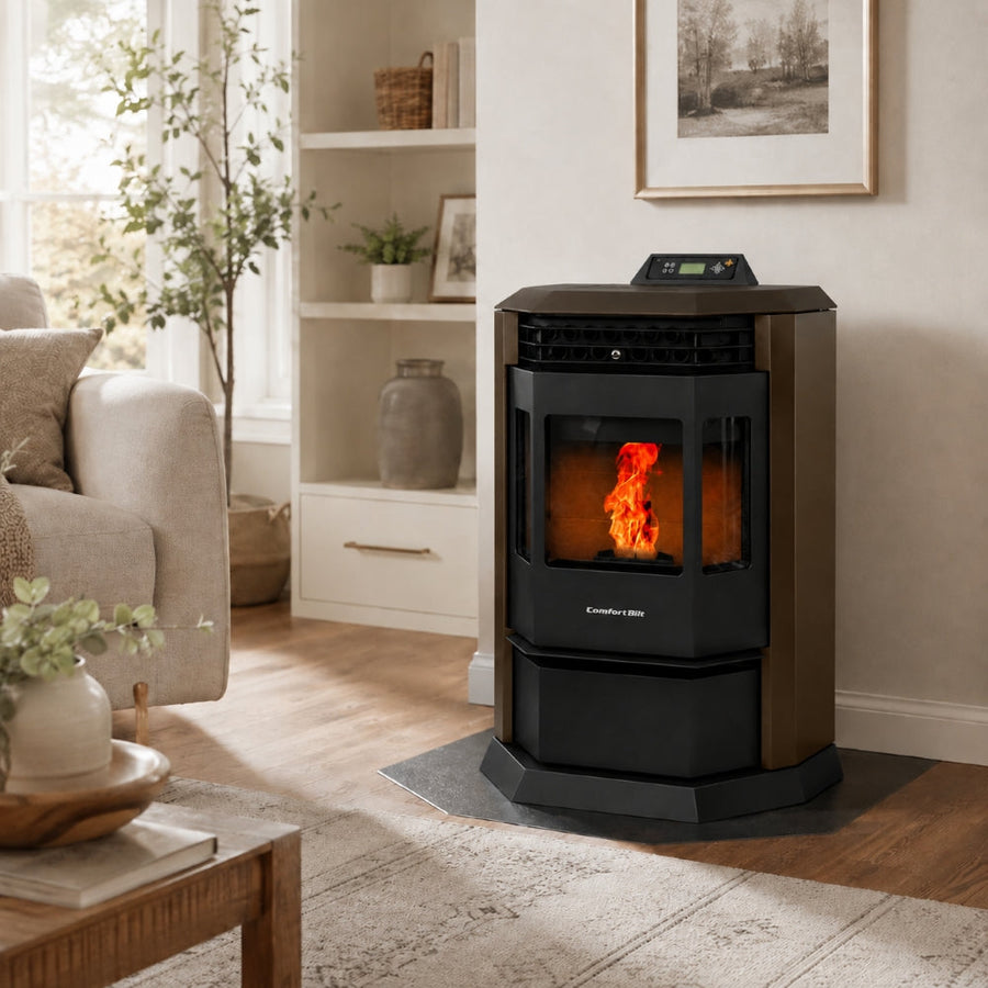 HP22-Bronze 2,800 sq. ft.  Pellet Stove with 55-lb Hopper in Bronze