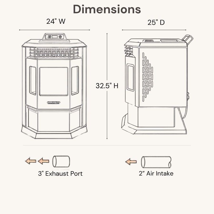 HP22 2,800 sq. ft. Pellet Stove with 55-lb Hopper in Black