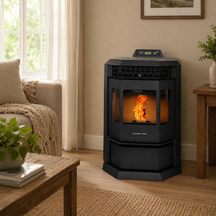 HP22 2,800 sq. ft. Pellet Stove with 55-lb Hopper in Black