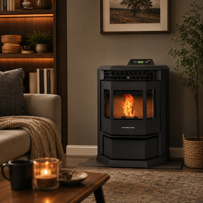 HP22 2,800 sq. ft. Pellet Stove with 55-lb Hopper in Black