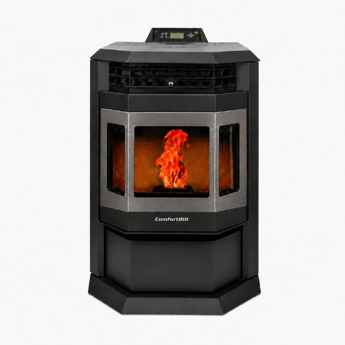 HP22-SS 2,800 sq. ft. Pellet Stove with 55-lb Hopper in Black with Stainless Steel Trim