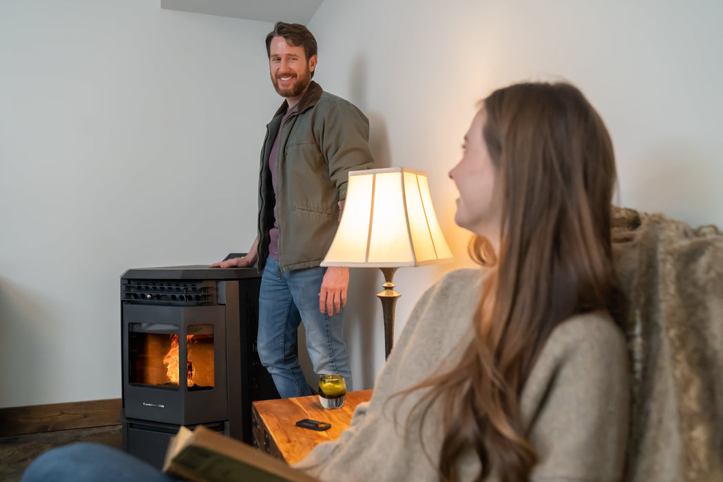 HP22 2,800 sq. ft. Pellet Stove with 55-lb Hopper in Black