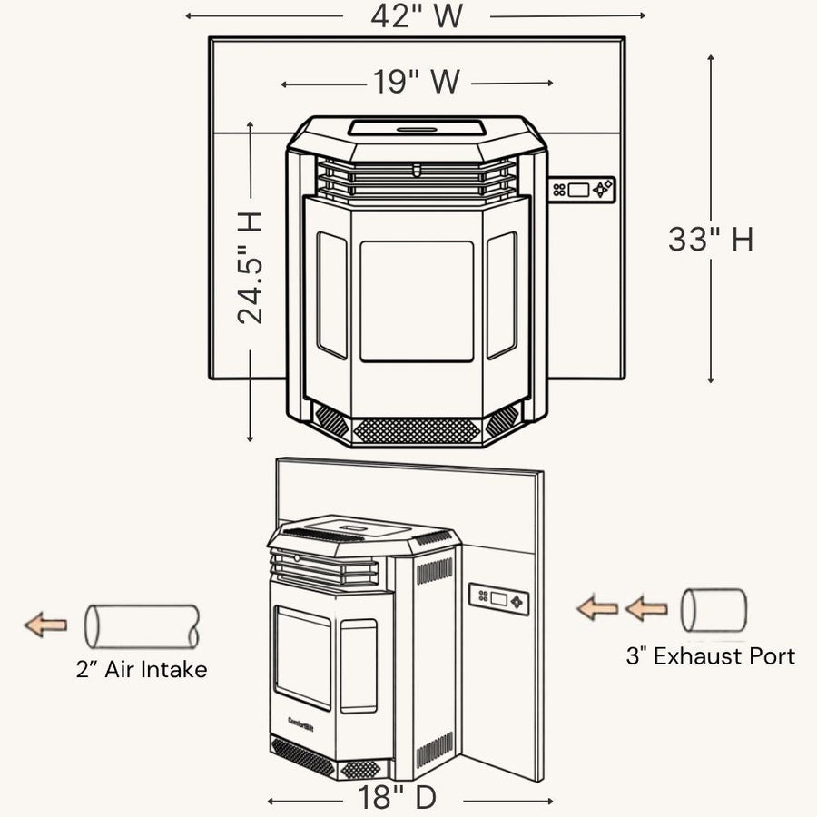 HP22i-Black-SS 2,800 sq. ft. Pellet Stove Fireplace Insert with a 47-lb Hopper in Black with Stainless Steel Trim