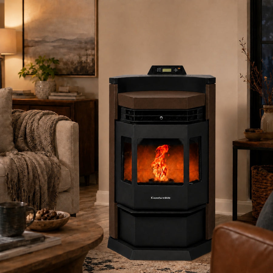 HP22N-Bronze 2,800 sq. ft. Pellet Stove with an 80-lb Hopper in Bronze