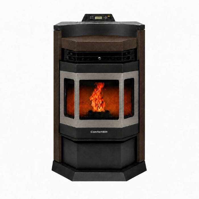 HP22N-Bronze-SS 2,800 sq. ft. Pellet Stove with an 80-lb Hopper in Bronze with Stainless Steel Trim