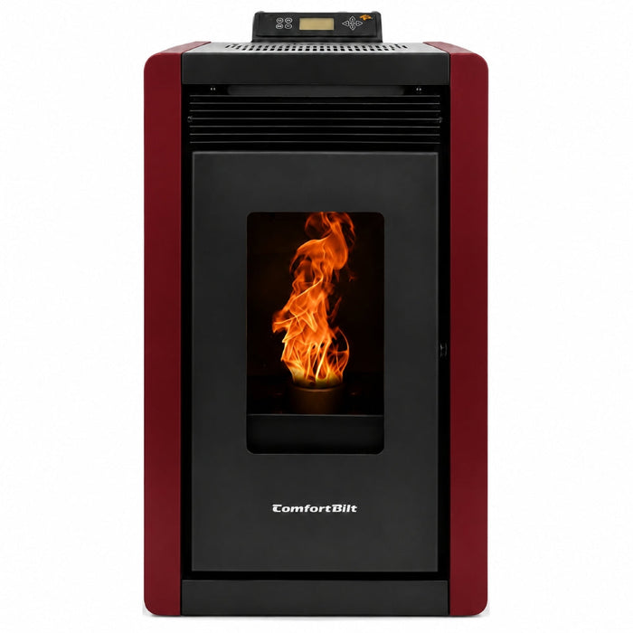 Alpine HP40 1,500 sq. ft. Small Pellet Stove with a 25-lb Hopper in Burgundy