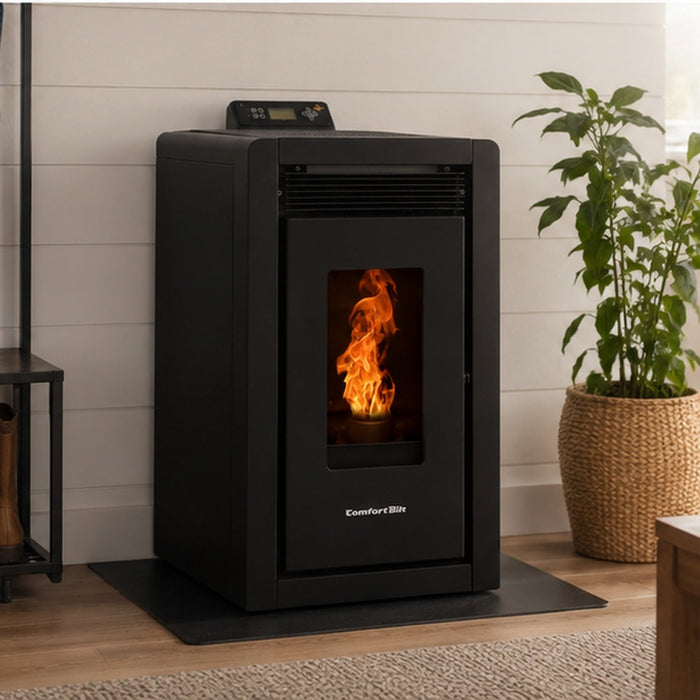 Alpine HP40 1,500 sq. ft. Small Pellet Stove with a 25-lb Hopper in Black