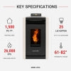 Alpine HP40 1,500 sq. ft. Small Pellet Stove with a 25-lb Hopper in White