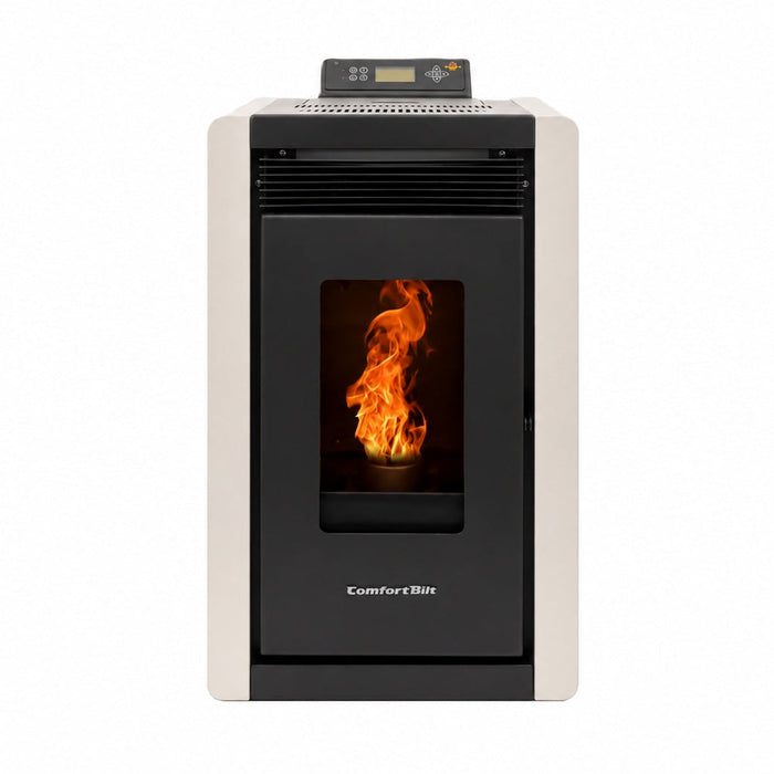Alpine HP40 1,500 sq. ft. Small Pellet Stove with a 25-lb Hopper in White