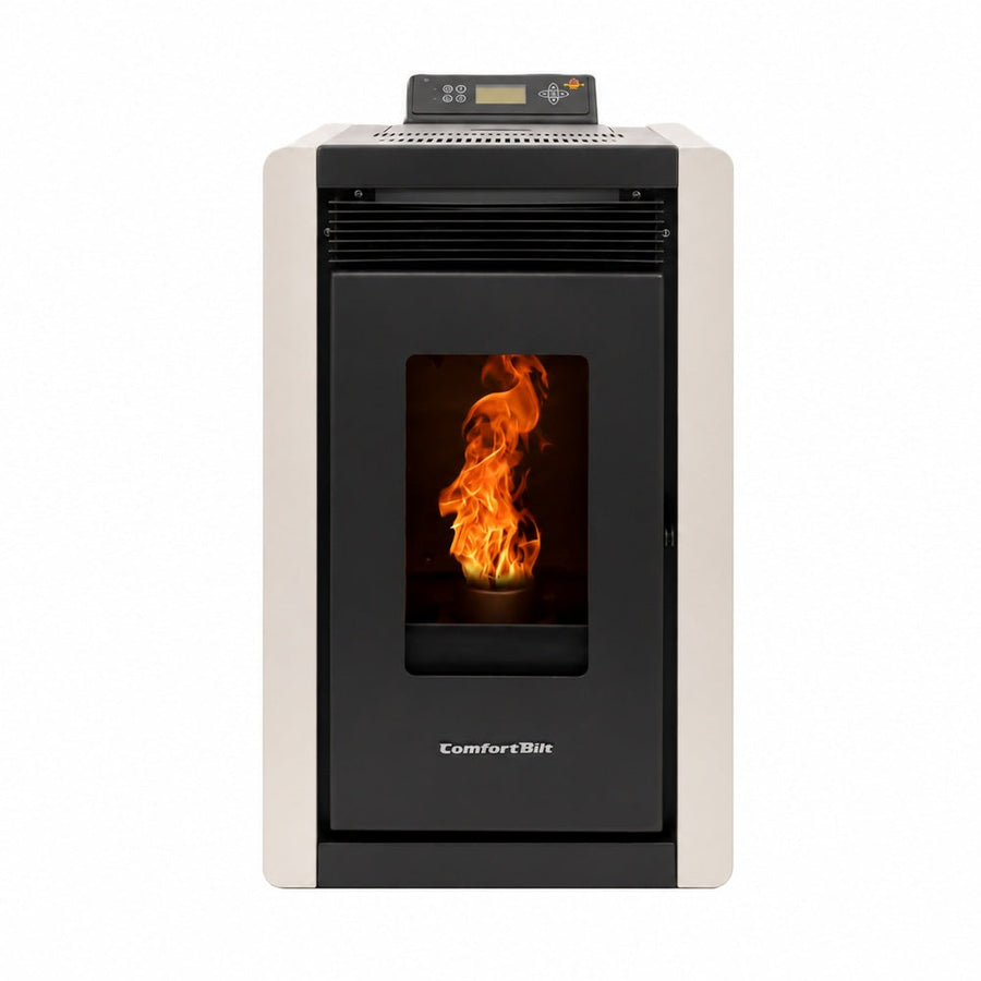 Alpine HP40 1,500 sq. ft. Small Pellet Stove with a 25-lb Hopper in White