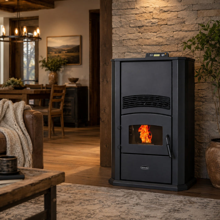 HP42-Alpine 2,800 sq. ft.  Pellet Stove with a 120-lb Hopper in Black