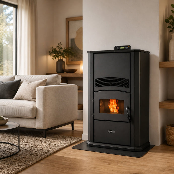 HP42-Alpine 2,800 sq. ft.  Pellet Stove with a 120-lb Hopper in Black