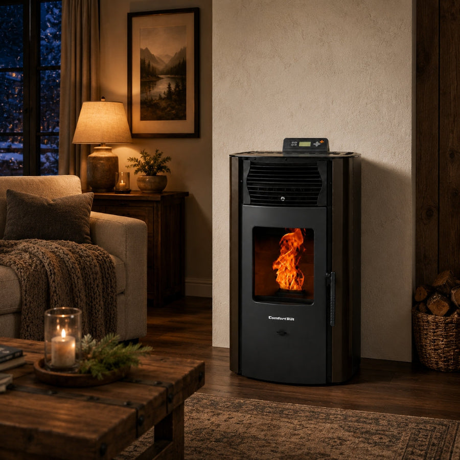 HP50S-Bronze 2,200 sq. ft. Pellet Stove with a 47-lb Hopper in Bronze