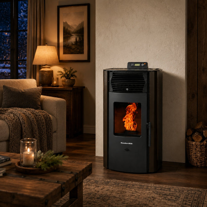 HP50S-Bronze 2,200 sq. ft. Pellet Stove with a 47-lb Hopper in Bronze