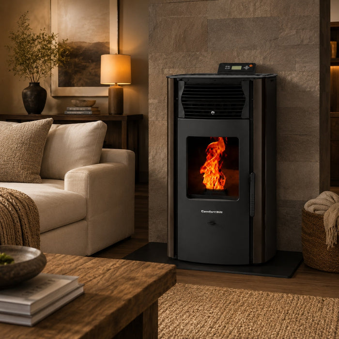 HP50S-Bronze 2,200 sq. ft. Pellet Stove with a 47-lb Hopper in Bronze