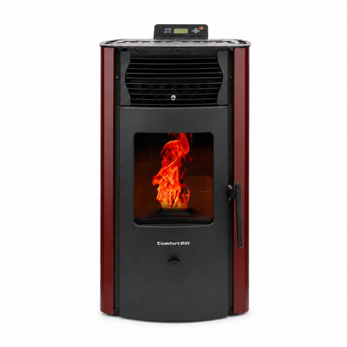 HP50S-Burgundy 2,200 sq. ft. Pellet Stove with a 47-lb Hopper in Burgundy