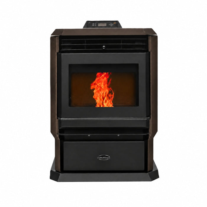 HP61-Brown 3,000 sq. ft. Pellet Stove with a 51-lb Hopper in Bronze