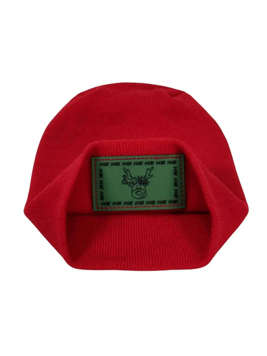 H Stitch Beanie, Reindeer Christmas Red Beanie
