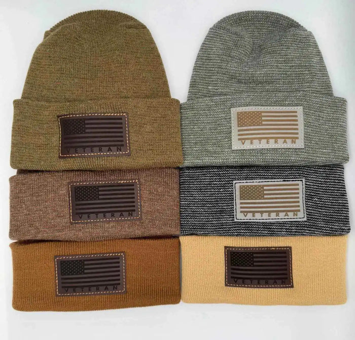 H Stitch Cuffed Beanie, Veterans Collection