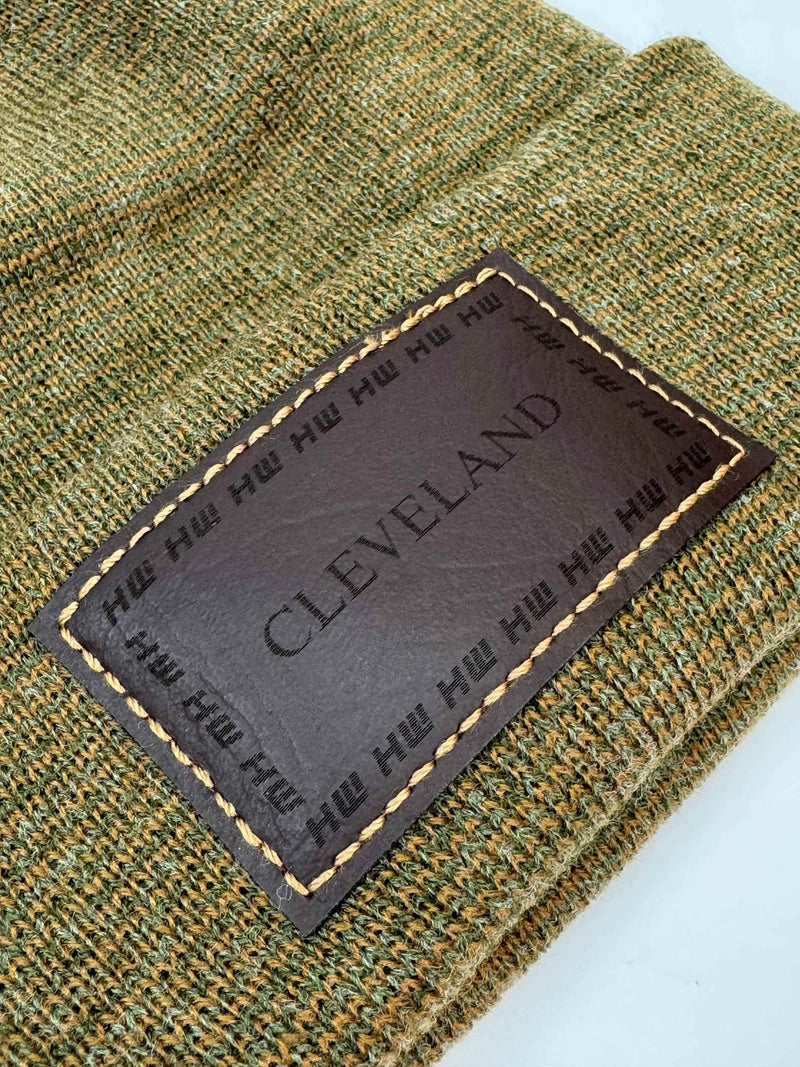 Haakwear Cleveland H Stitch Cuffed Beanie - Made in USA Hats (Limited Edition) - Brown / Green Fusion