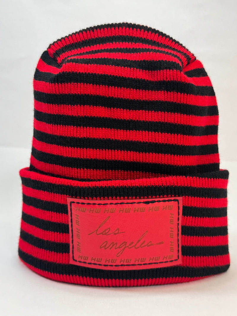 Haakwear Los Angeles Beanie - Made in USA Hats (Limited Edition) - Black / Red RoRo