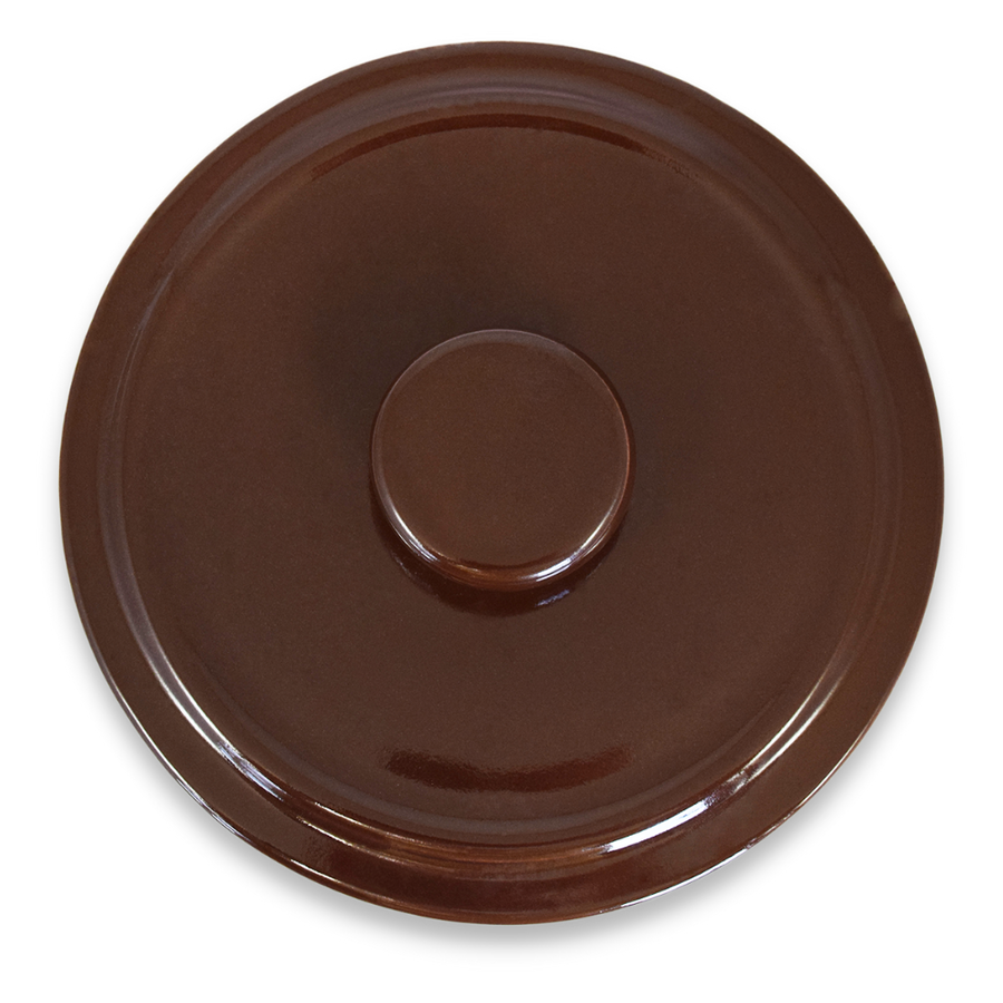 2-Gallon Stoneware Crock Handled Cover - underside showing the seating surface