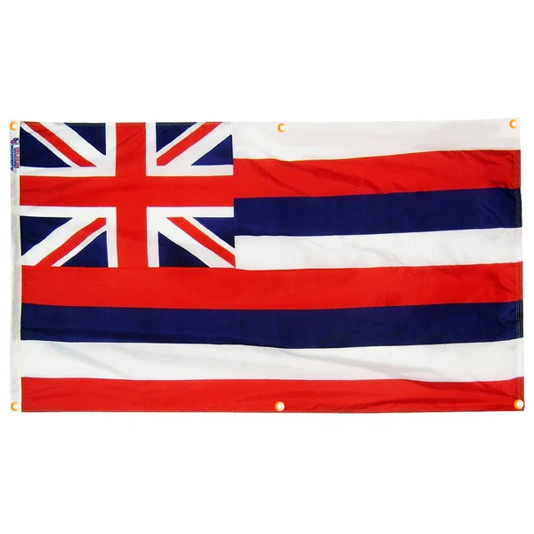 Hawaii Flag with Grommets Along the Edges for Wall Hanging