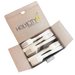 Holy City Straw Co. 250 count Open box containing unwrapped bamboo forks neatly stacked inside.