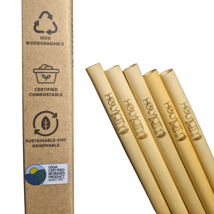 Tall Premium Reusable Reed Straws - 5 ct box.